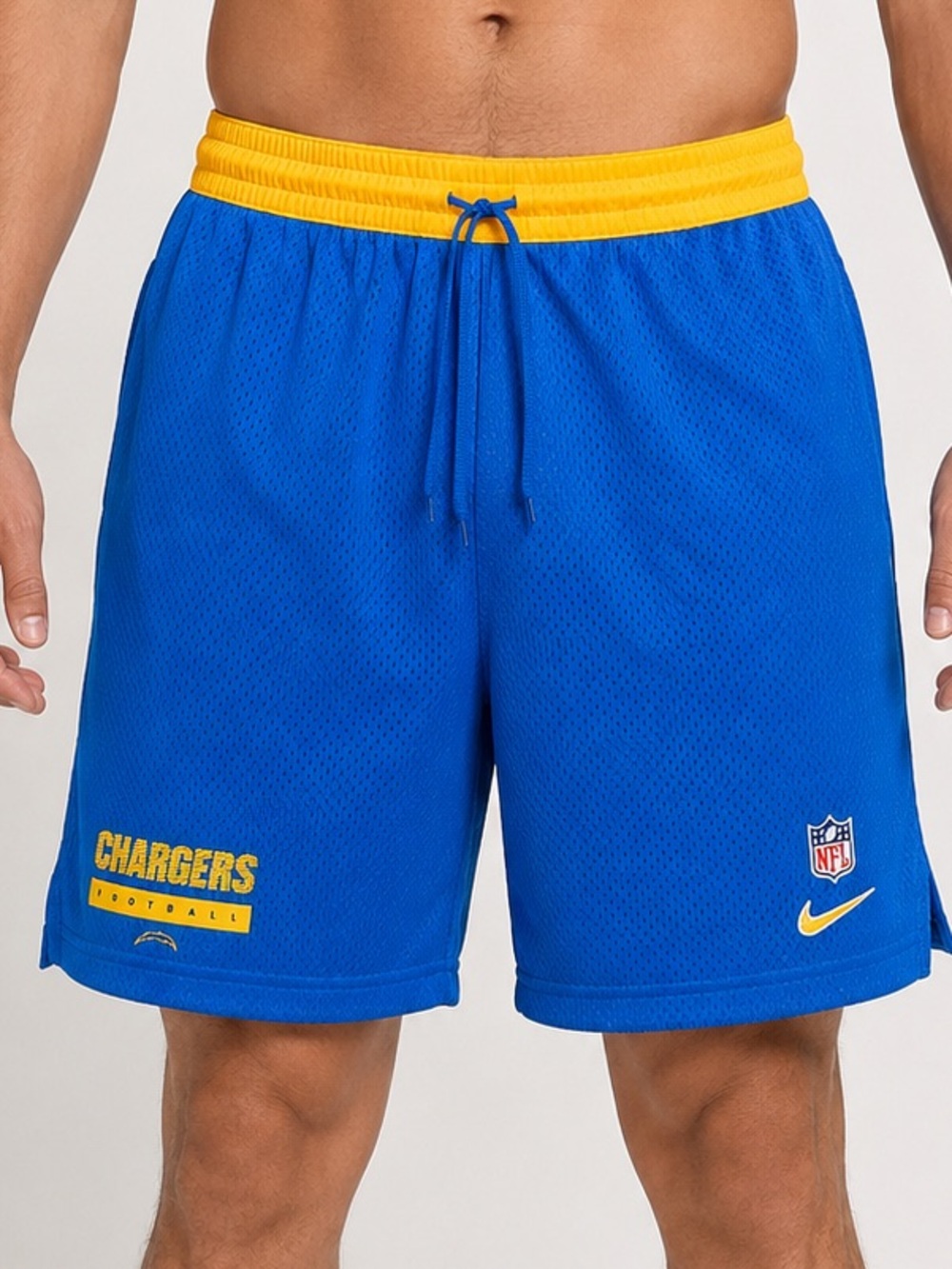 Nike Dri-FIT Los Angeles Chargers NFL Mesh Shorts Blue Gold Men’s XL NWT